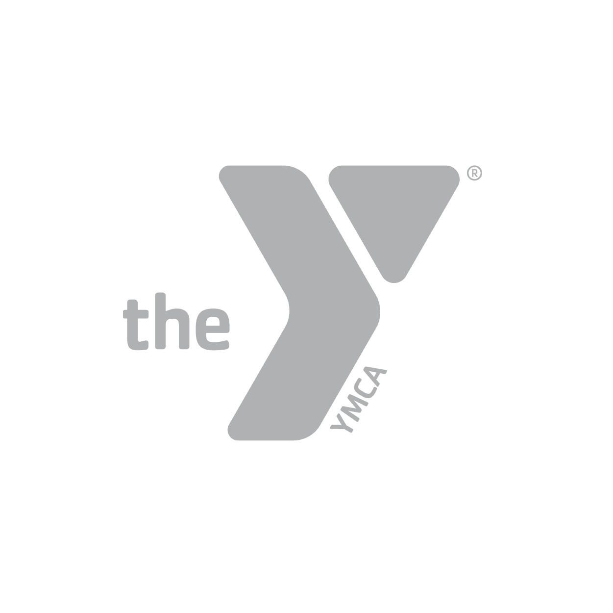 The YMCA logo in gray