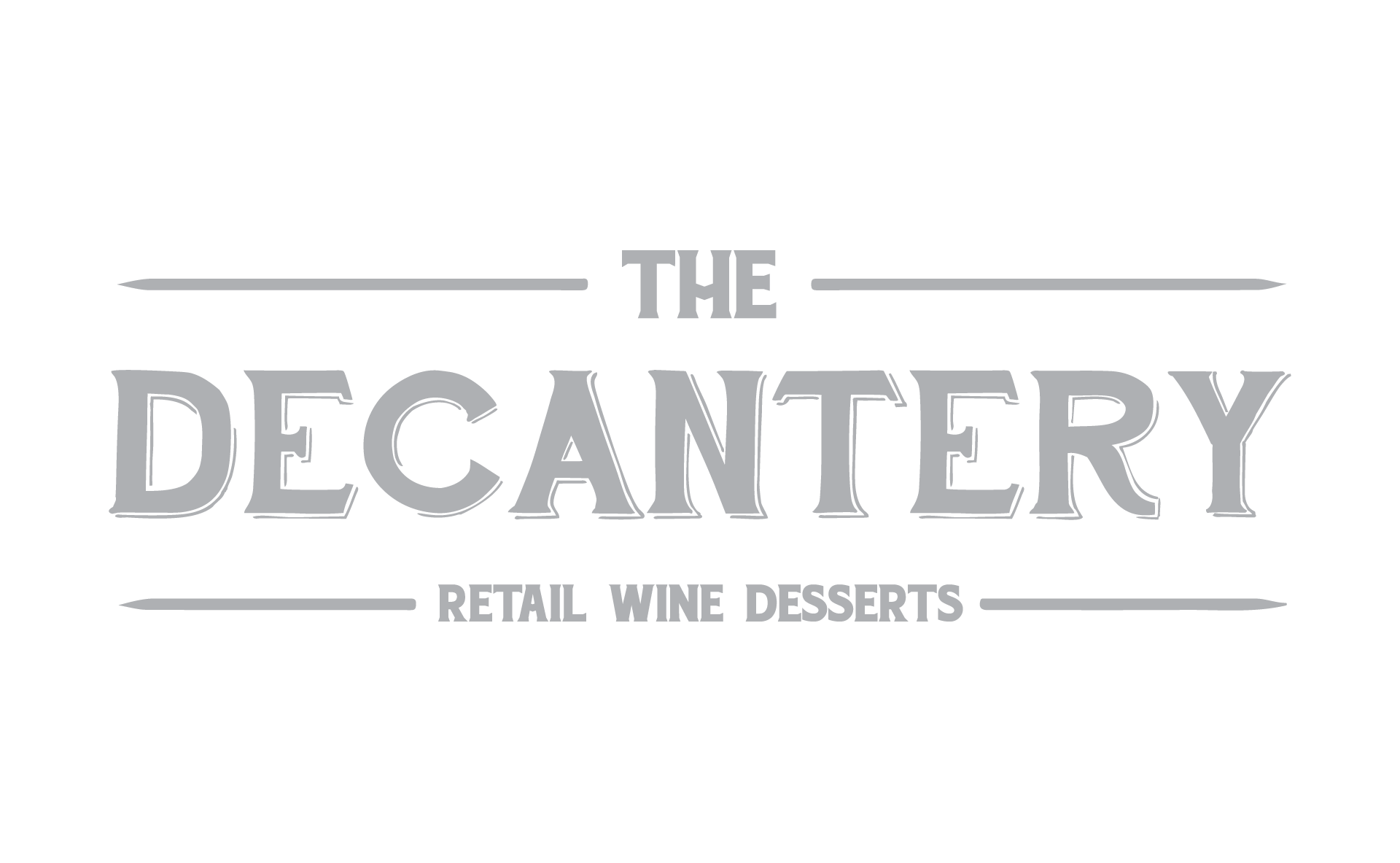 The Decantery restaurant logo in gray