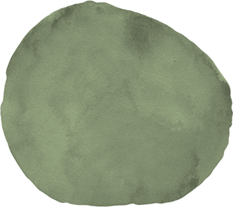 A green watercolor circle on a black background.