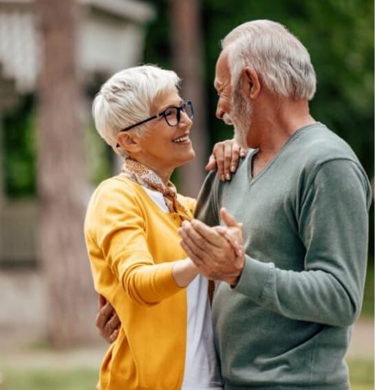 Older couple dancing