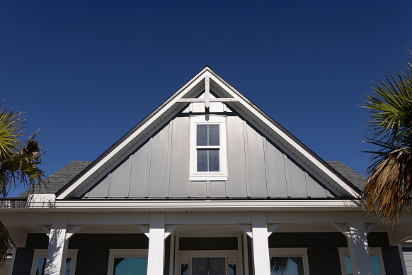 Closeup of the ridge of a roof
