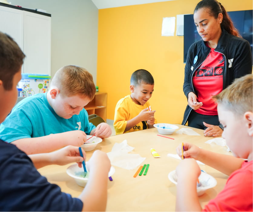 Teacher instructing students in classroom